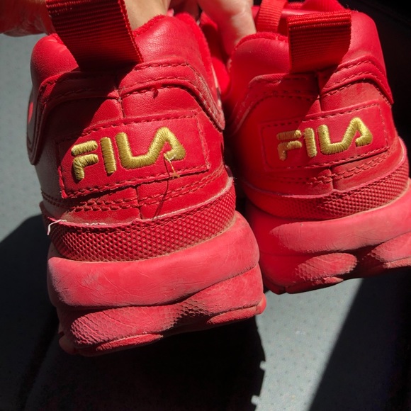 Red Fila Disruptor II Sneakers Size 6 - Picture 4 of 5